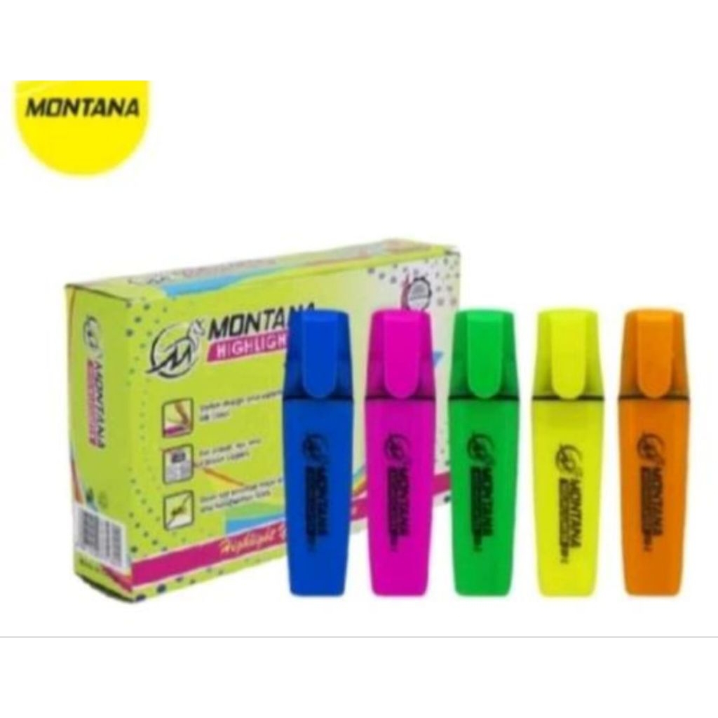 

Montana Stabilo Highlighter SH-1 5 Warna warni| Spidol Penanda