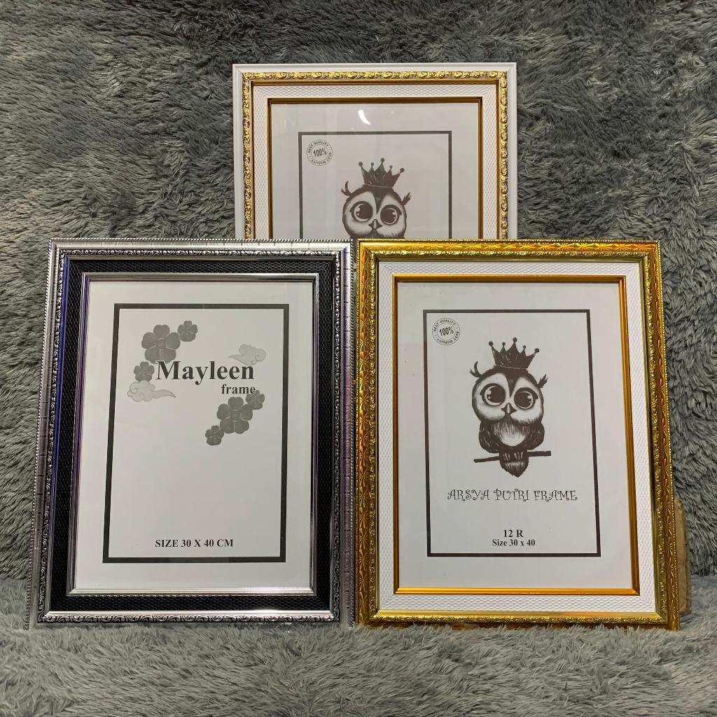 Frame Ukir Linen 12R 30x40cm, Bingkai Ukir Linen 12R 30x40cm, Figura Ukir Linen 12R 30x40cm + Kaca