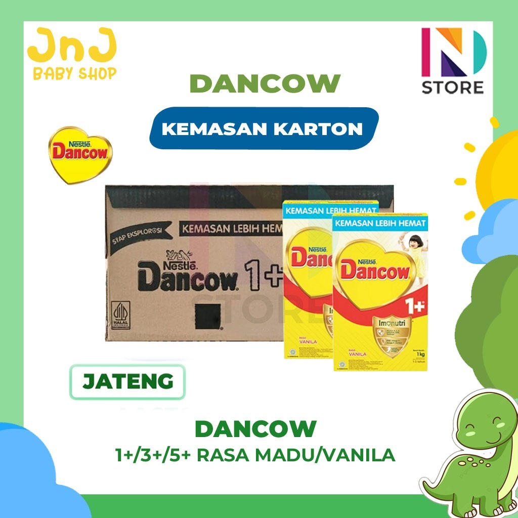 Dancow 1+/3+/5+ 1Kg 1 Karton Isi 12 Pcs Vanila/Madu - Susu Formula Anak