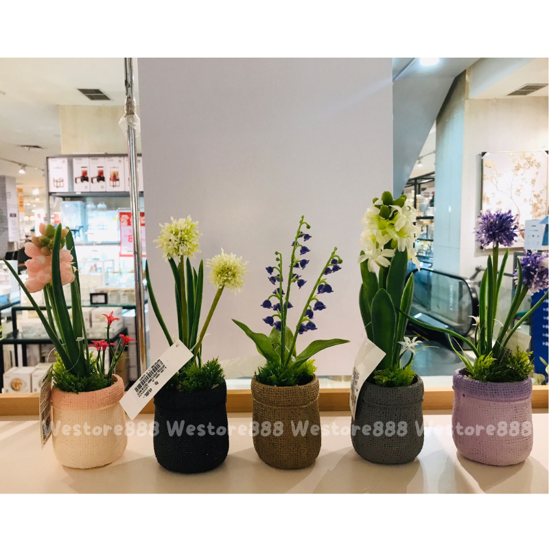 Bunga Artificial Dekorasi Ruangan Cantik Aneka Jenis Dengan Pot Unik Bahan Plastik WEO IF5932