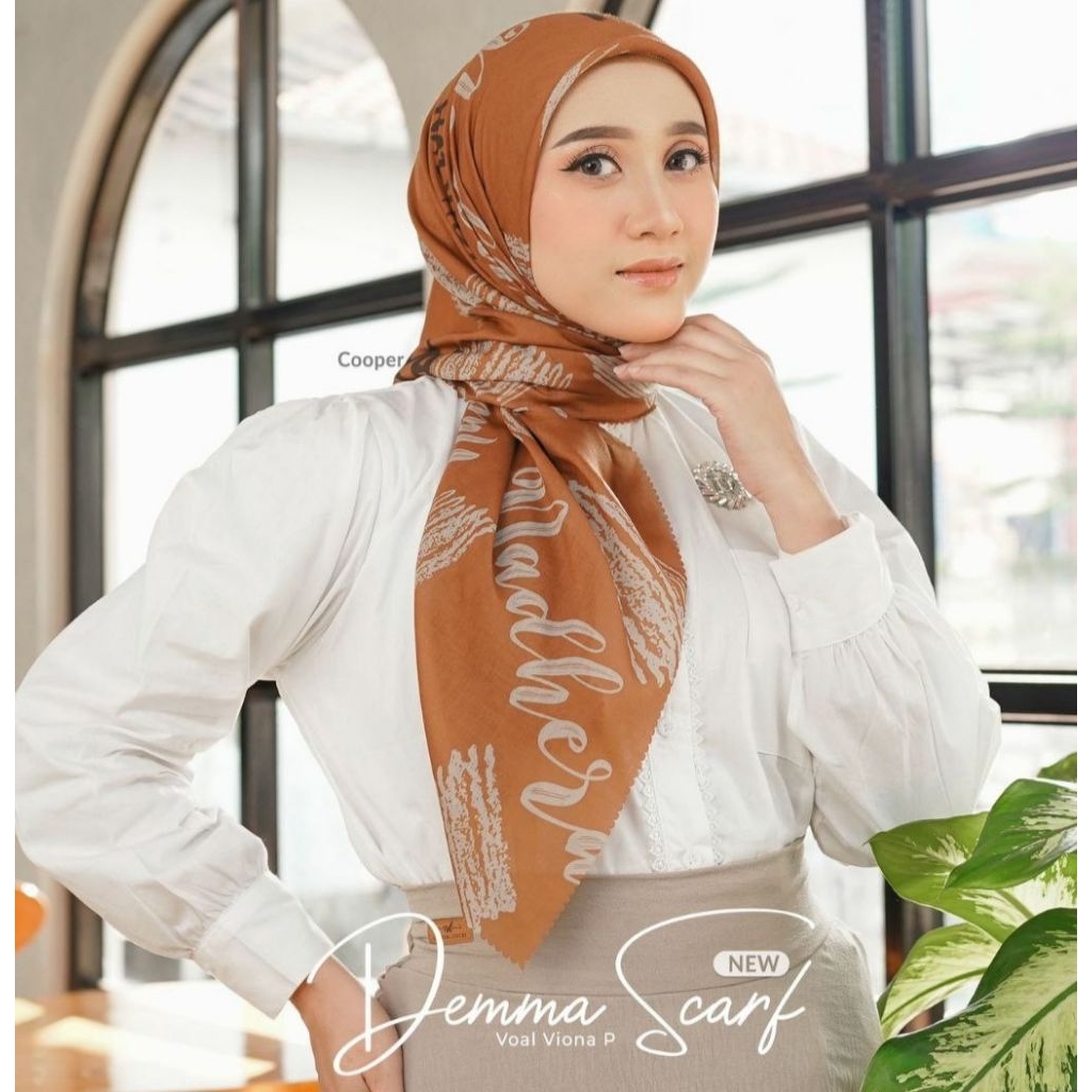 Demma Scarf ORI by Nadheera Luxury || Jilbab Square Motif Exclusive Signature Nadheera Luxury || Voa
