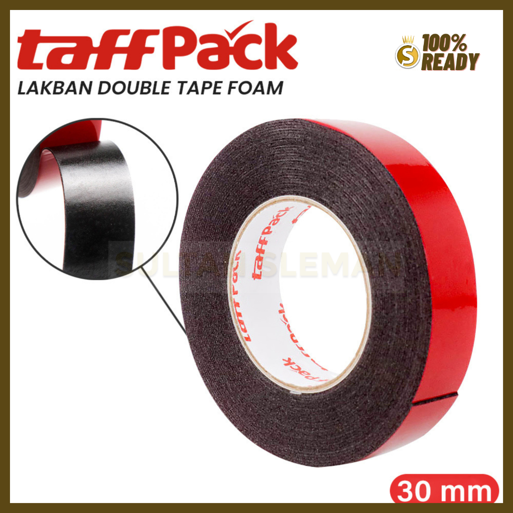 

Lakban Double Tape 3M / Double Foam Tape Size 10m x30mm - Merah / Lakban Double Foam