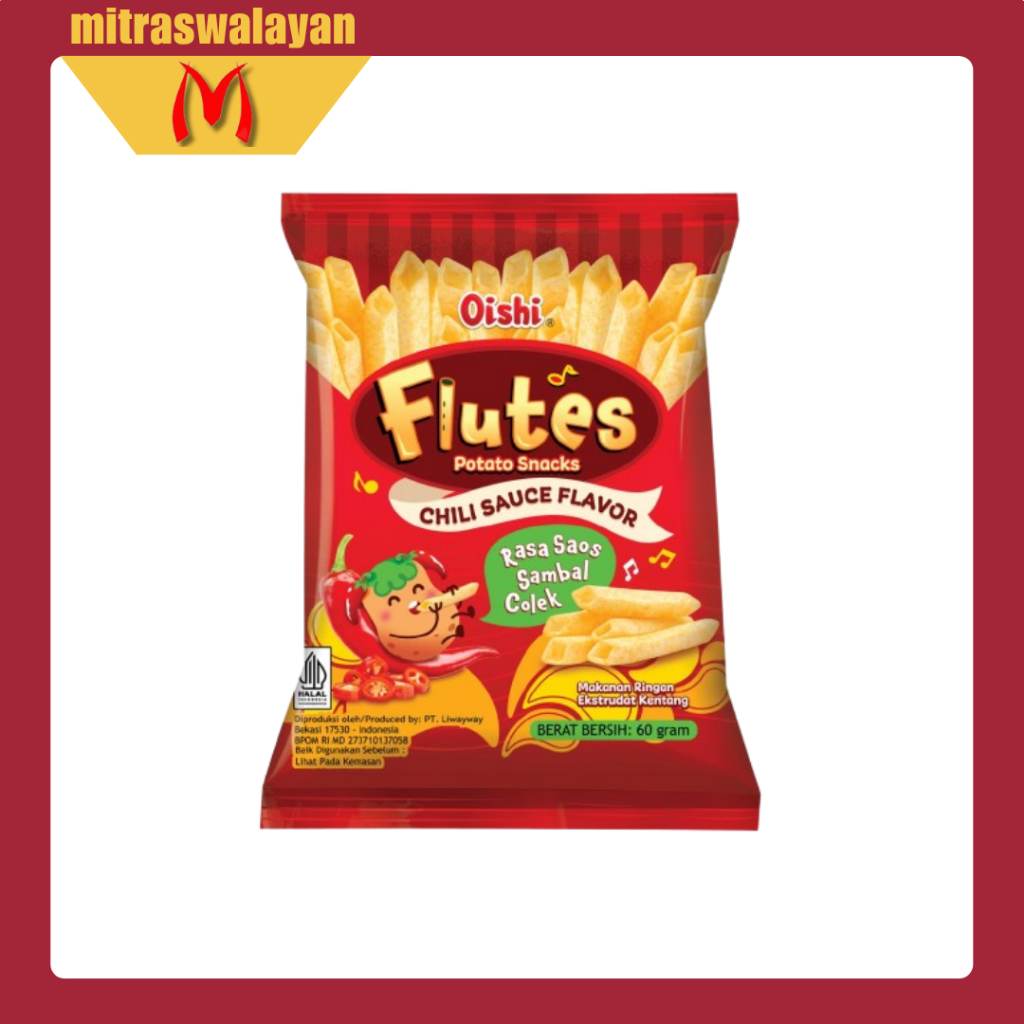 

FLUTES Potato Snack Rasa Saus Sambal Colek 60 gr