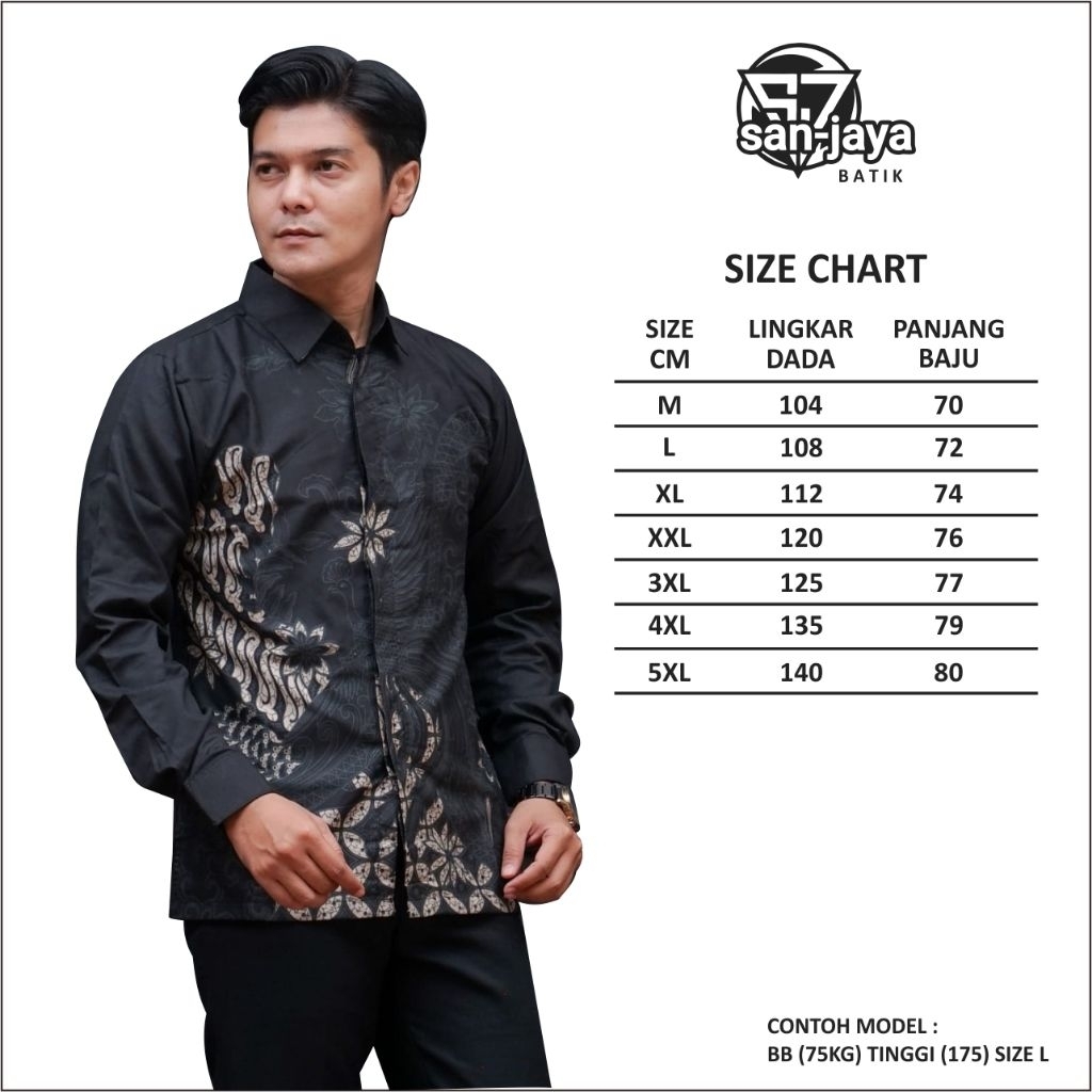 Kemeja Batik Lengan Panjang Lengan panjang Lapis Furing size M L XL XXL dan Bigsize jumbo 3L 4L 5L
