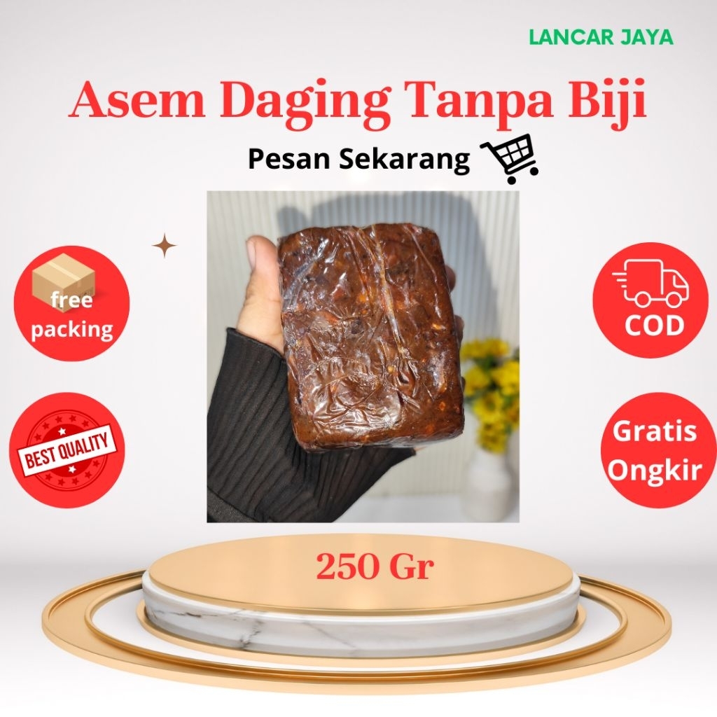 

250gr / seperempat KG Asem jawa tanpa biji / asam daging / asam jawa tanpa biji 100% Asli