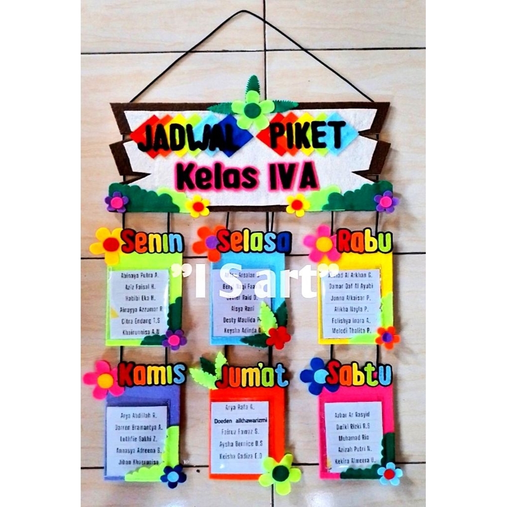 

Hiasan Kelas Aesthetic/Jadwal Piket/Pelajaran/PAUD/TK/SD/SMP/Aksesoris/Dekorasi/kerajinan kain flanel
