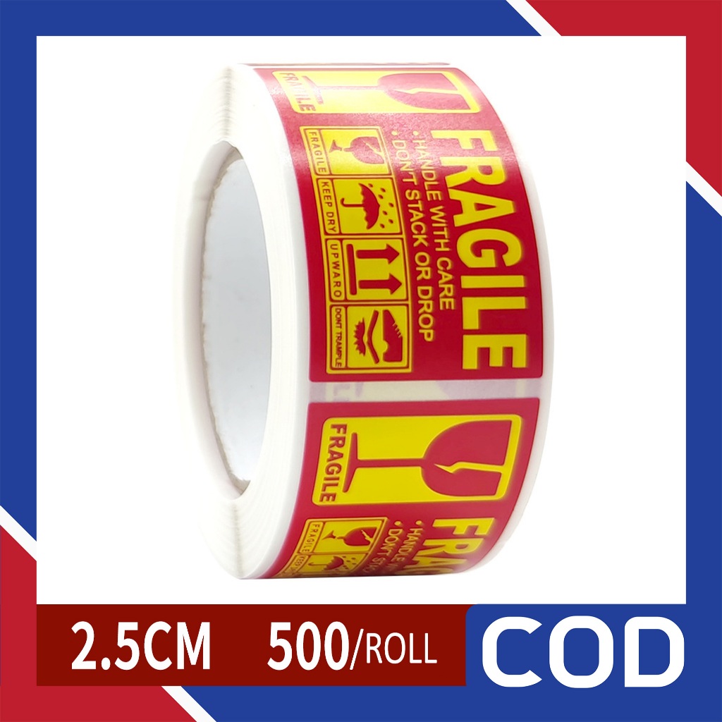 

AJ - Sticker Fragile Isi 250pcs /roll Sticker Jangan Di Banting Sticker Awas Mudah Pecah