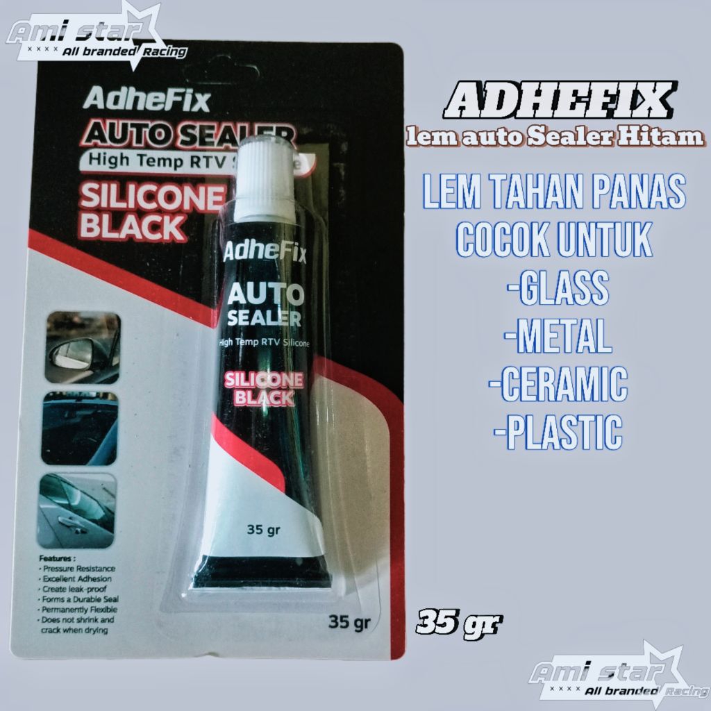 LEM AUTO SEALER HITAM,LEM SLICONE HITAM LEM TAHAN PANAS.KEMASAN 35 GRAM.td