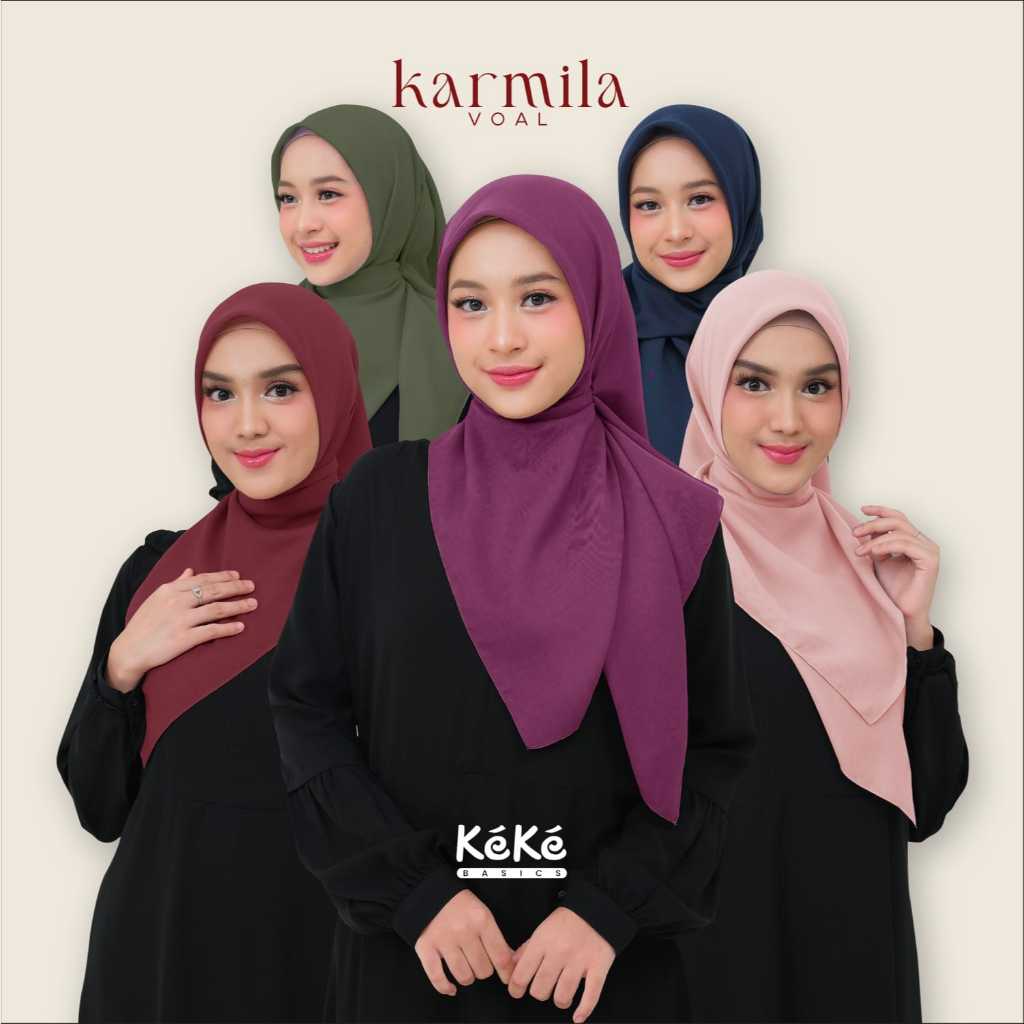 Keke Ricis Karmila Scarf Hijab Segiempat Voal Kiara Premium