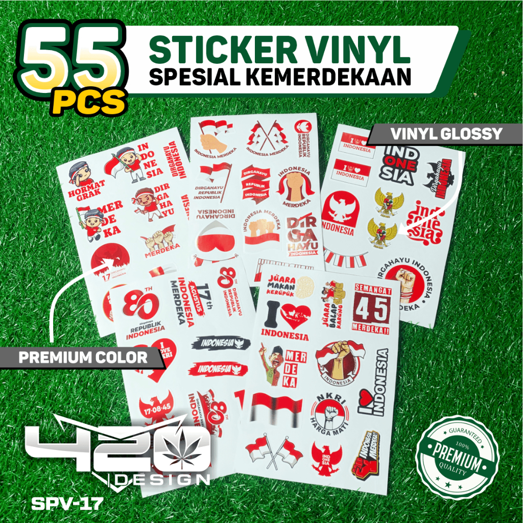 

(ISI 50pcs) Stiker Pack Edisi Merah Putih HUT RI ke-80 sudah cutting bahan vinyl-SPV