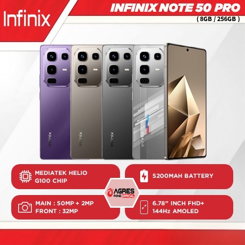 Infinix Note 50 Pro RAM 8 256GB Garansi Resmi Original HP Gaming Kamera Jernih Baterai Besar