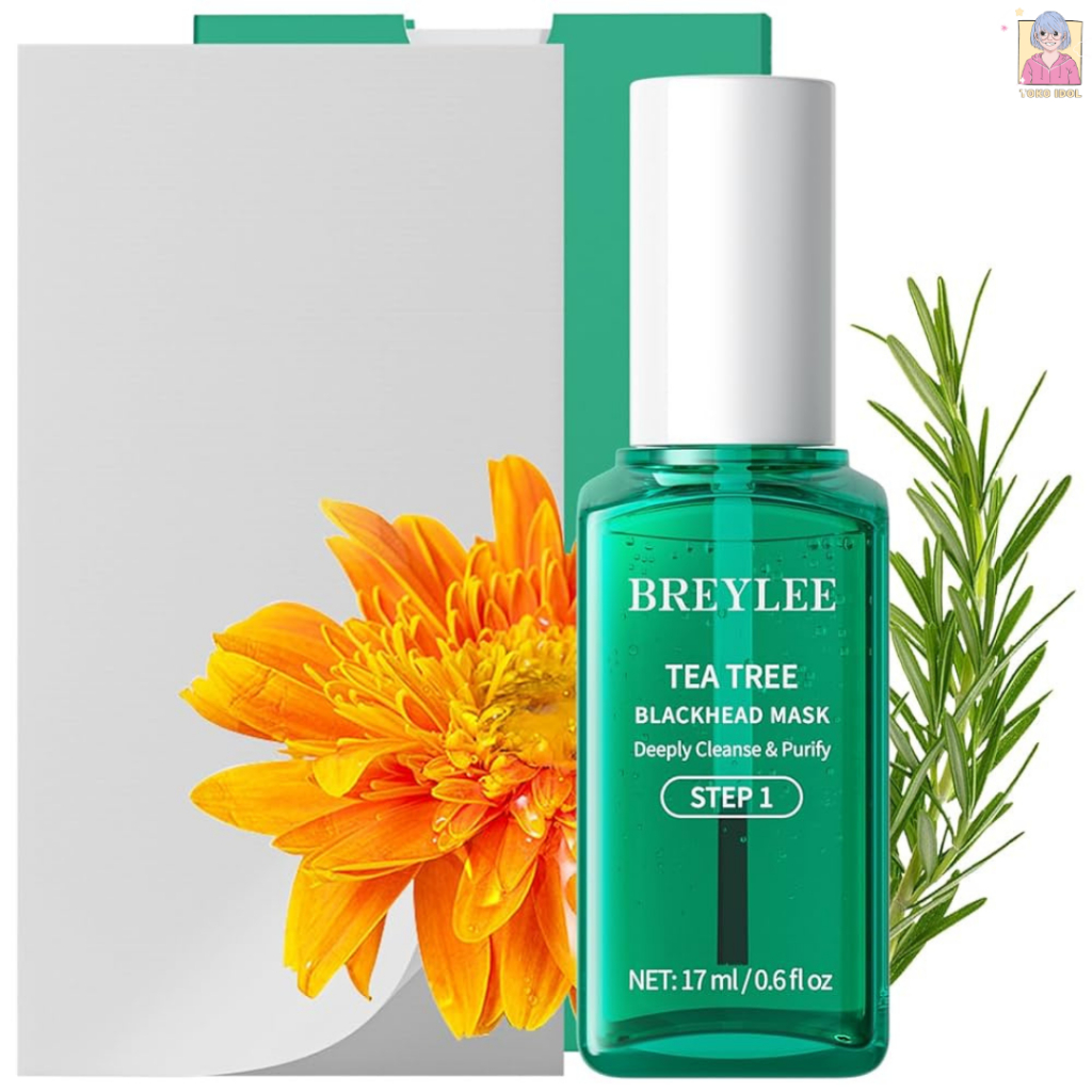 (TERLARIS) BREYLEE Tea Tree Blackhead Mask & Pore Minimizer Serum,Masker Komedo Hidung Pengangkat Ko