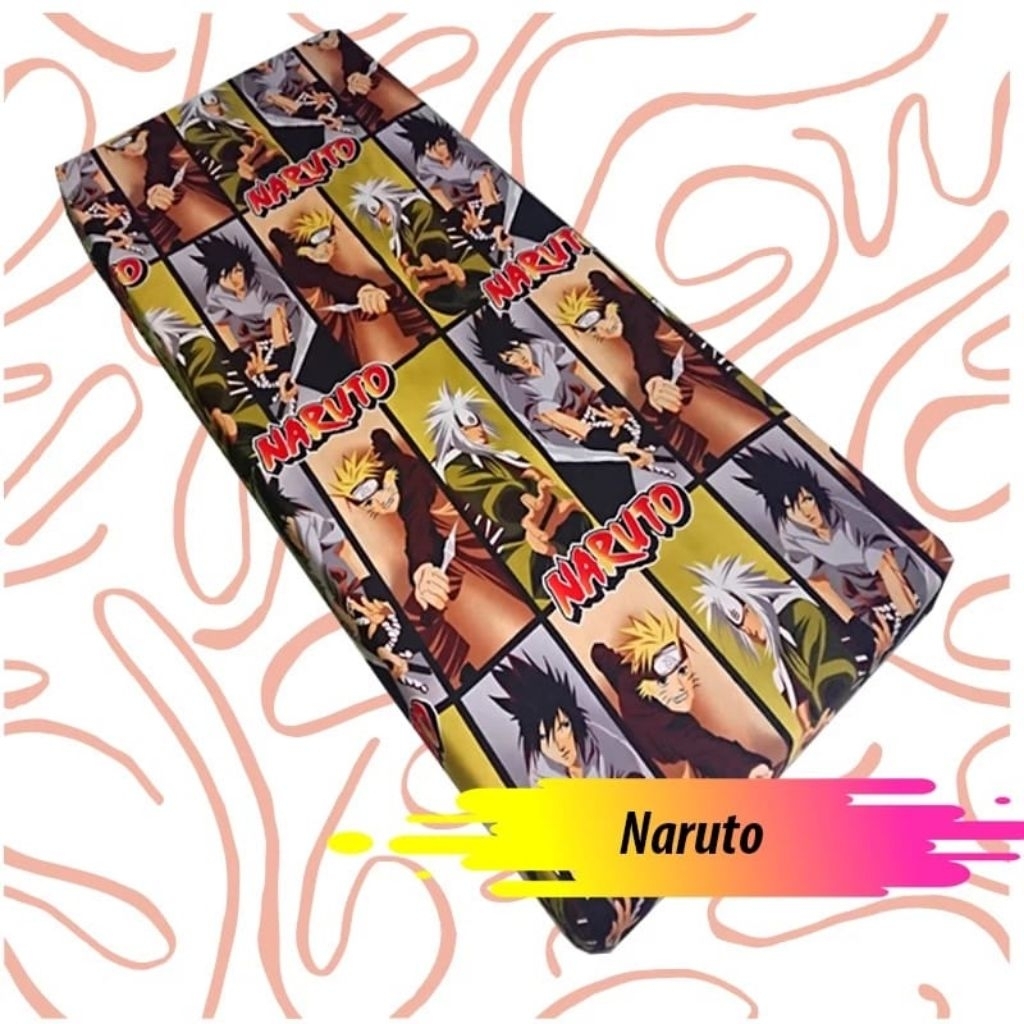 SPREI KARET KATUN PREMIUM 90/100/120/140/160/180/200 motif Naruto anime Jepang Japan manga
