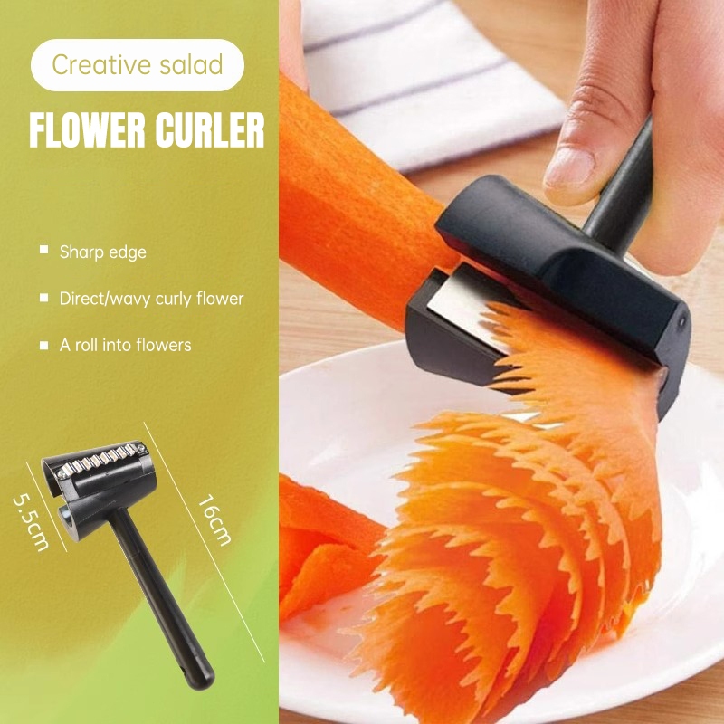 Rautan Spiral Wortel Timun Sayur Garnis Bunga Nasi Tumpeng Bahan Stainless Hias Bento Makanan Alat P