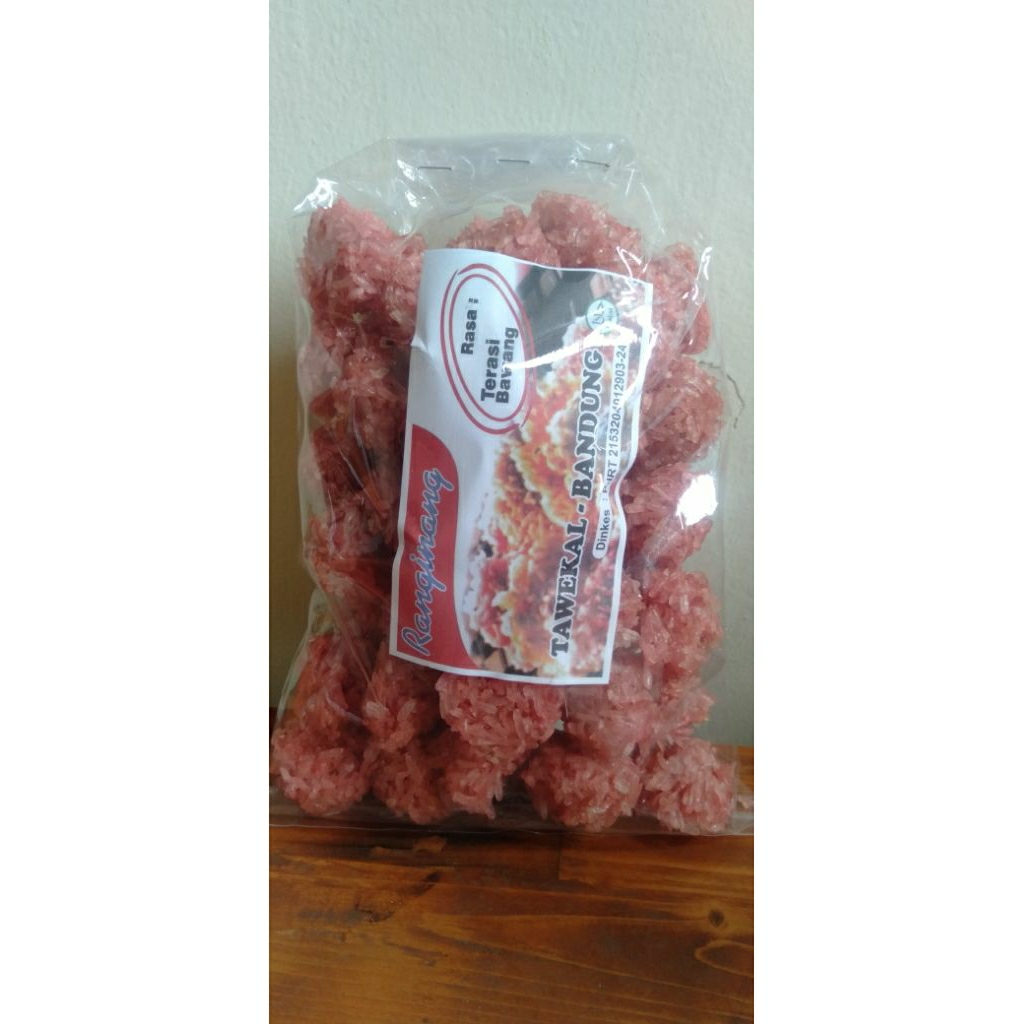 

Ranginang Tawekal Mini rasa Terasi Bawang, asli Ciparay, Bandung, Jawa Barat