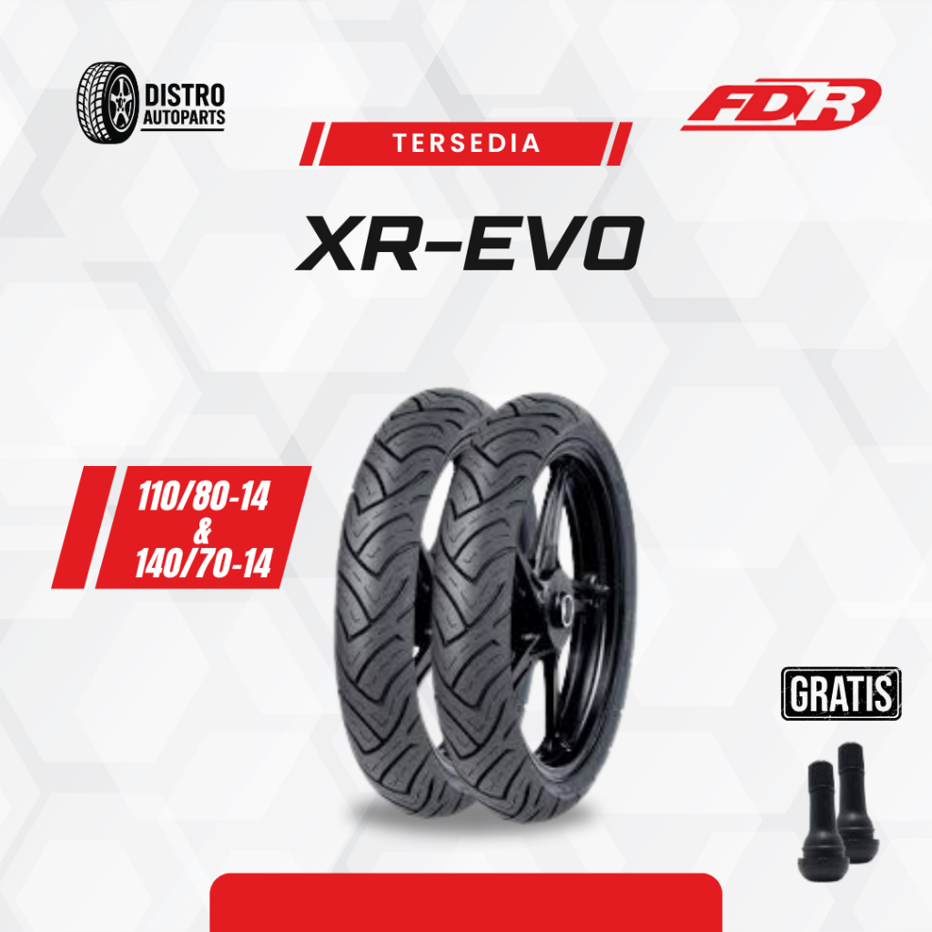 Ban Aerox155  FDR XR Evo Sepasang 110/80 & 140/70 Ring 14 Depan Belakang Tubeless