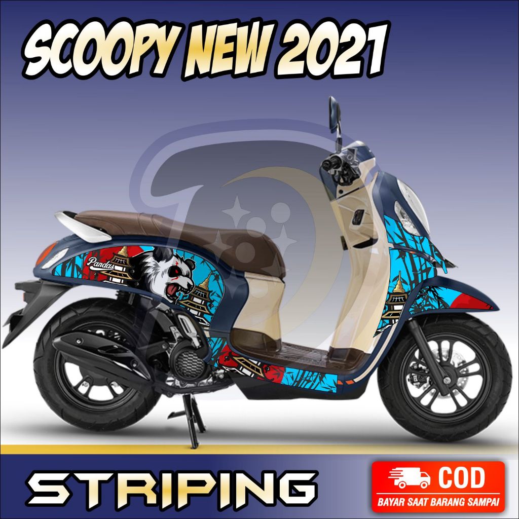 Striping Lis Honda Scoopy 2021 Stiker Variasi Scoopy 2021 Panda