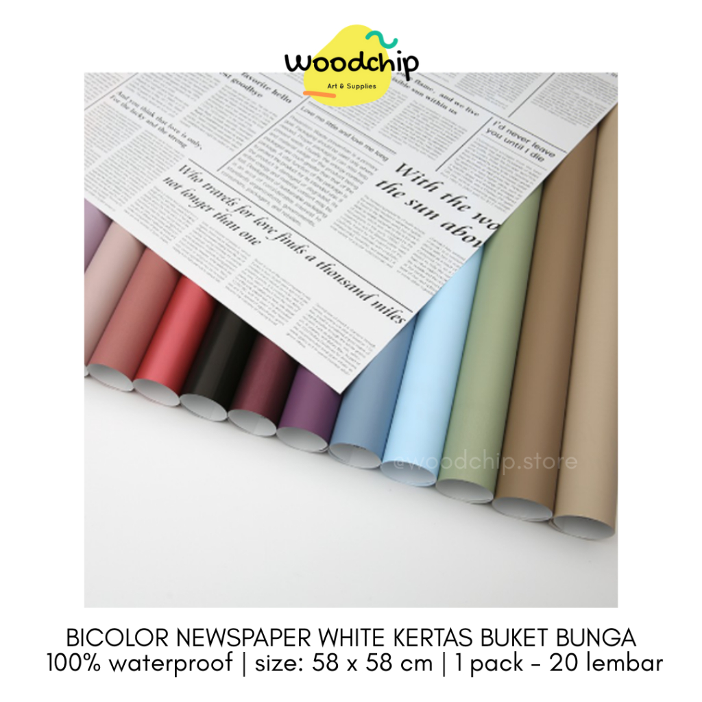 

[PACK] BICOLOR WHITE NEWSPAPER CELLOPHANE | KERTAS BUKET BUNGA BOUQUET KERTAS KADO WRAPPING PAPER