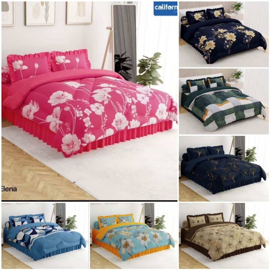 Bedcover California 180x200 Set ( Sprei Rumbai) / Bedcover California Uk 180x200 Sprei Rumbai