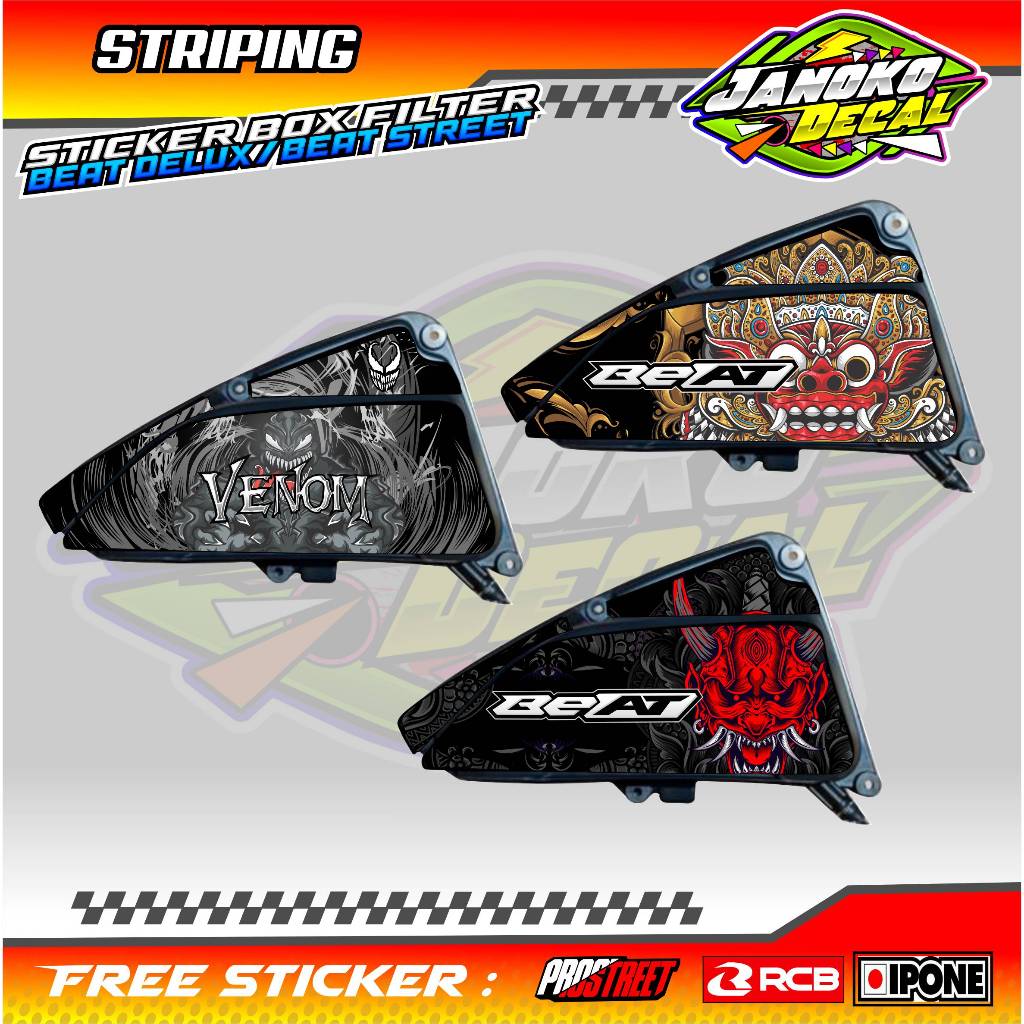 STICKER BOX FILTER BEAT DELUXE - STREET  / STRIPING PELINDUNG BOX FILTER BEAT DELUXE - BEAT STREET