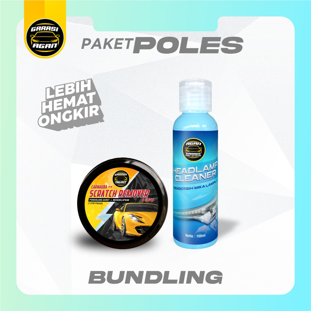 GARASI AGAN PAKET POLES Pembersih Mika Lampu Penghilang Baret Body Headlamp Cleaner Scratch Remover 