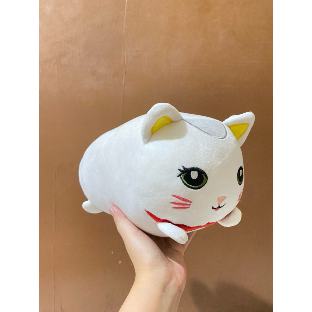 Boneka Karakter Kucing Putih bentuk Tsum Tsum size 30x18x13cm / Boneka Kucing Putih / Boneka Kucing 
