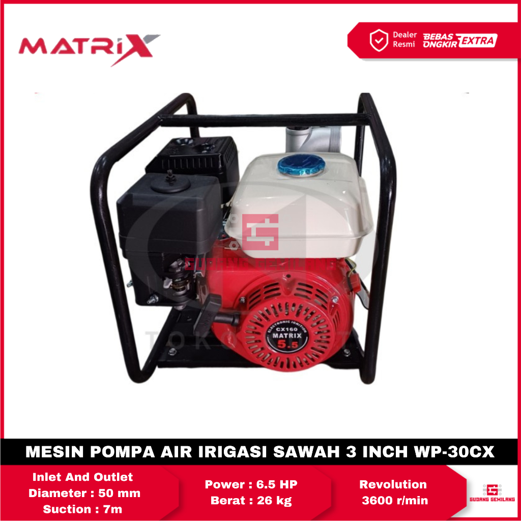 Pompa Air Sedot Banjir Kolam Sawah Water Pump 2'' WP 20CX WP-20CX MATRIX