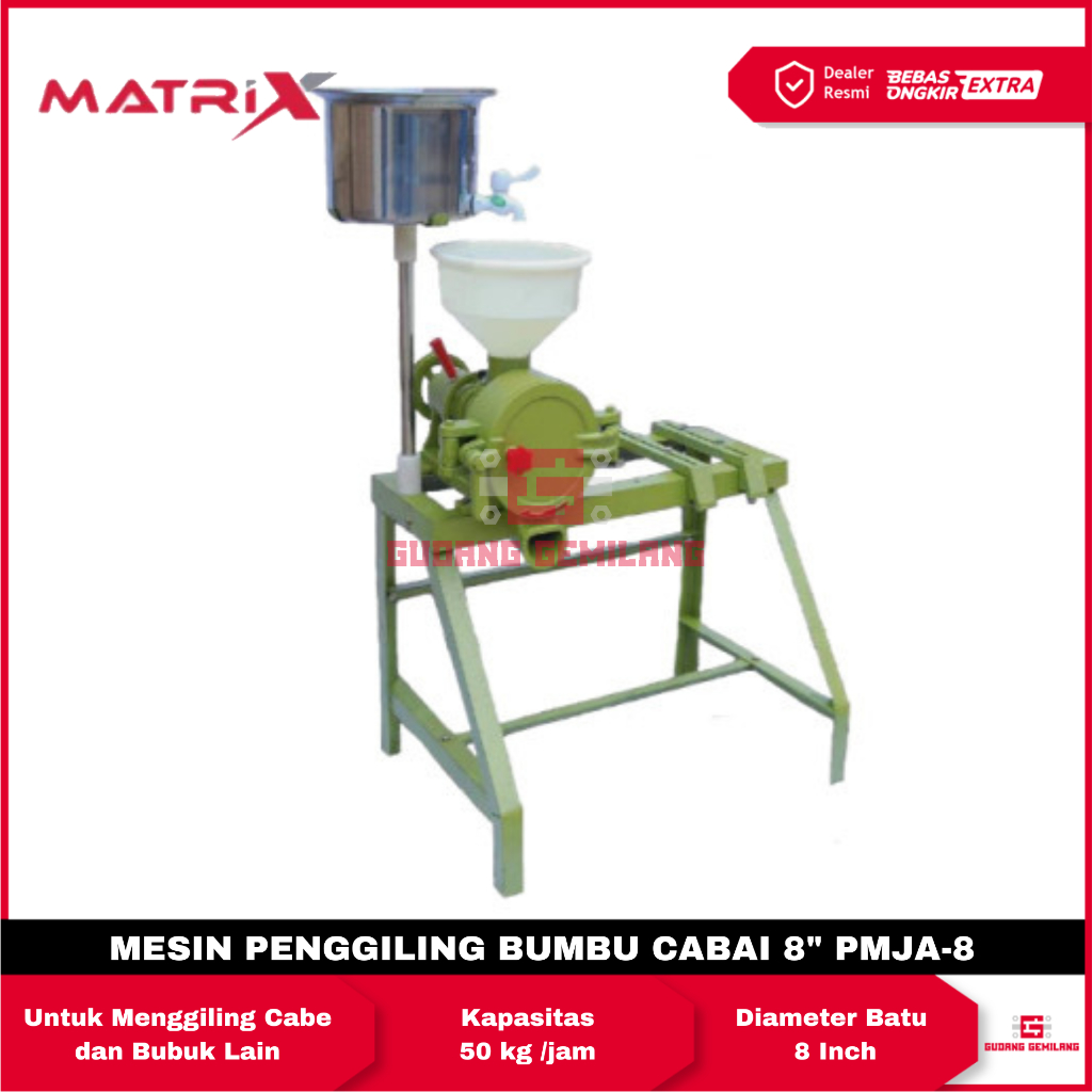 Mesin Giling Cabe 8" PMJA Mesin Penggiling Bumbu Cabai 8 Inch Gilingan Cabai PMJA-8 MATRIX
