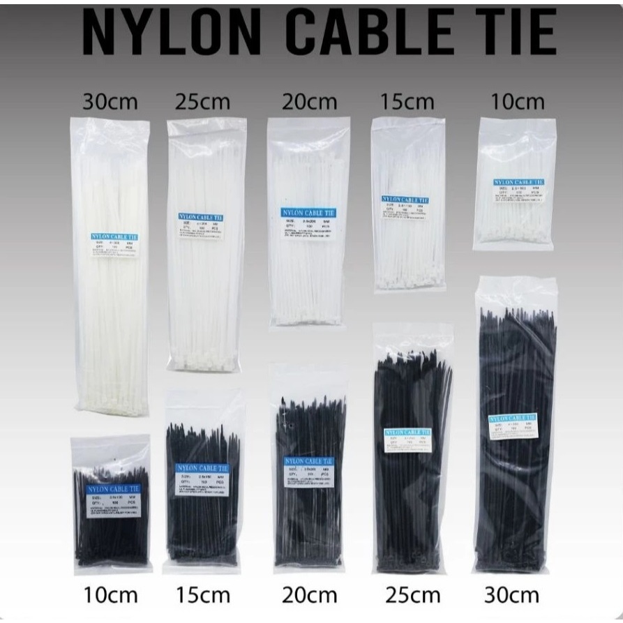 

Kabel Ties 100mm hingga 300mm Isi 100pcs Nylon Cable Tie Insulock Tis