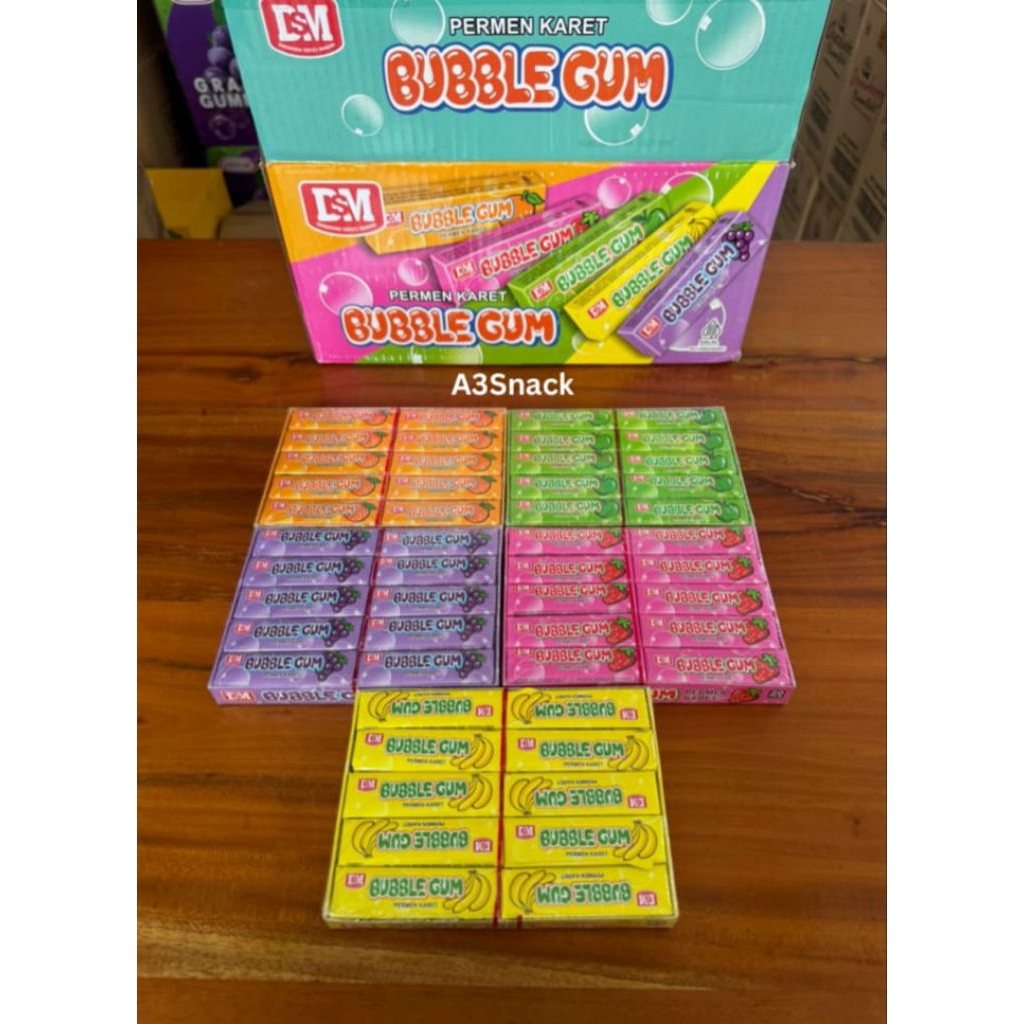 

Permen karet bubble gum aneka rasa buah 1box isi 20pcs