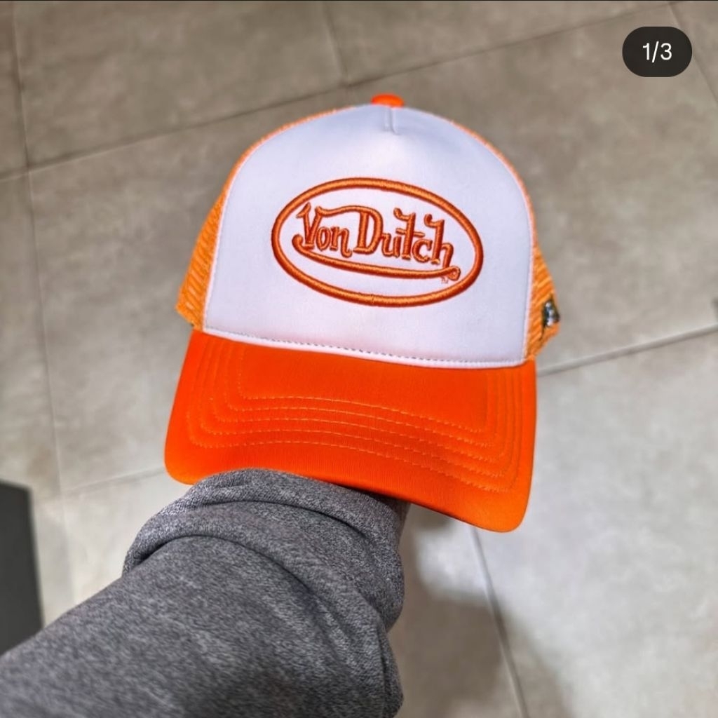 Topi Von Dutch Basic Sunset Orange Trucker Hat Original