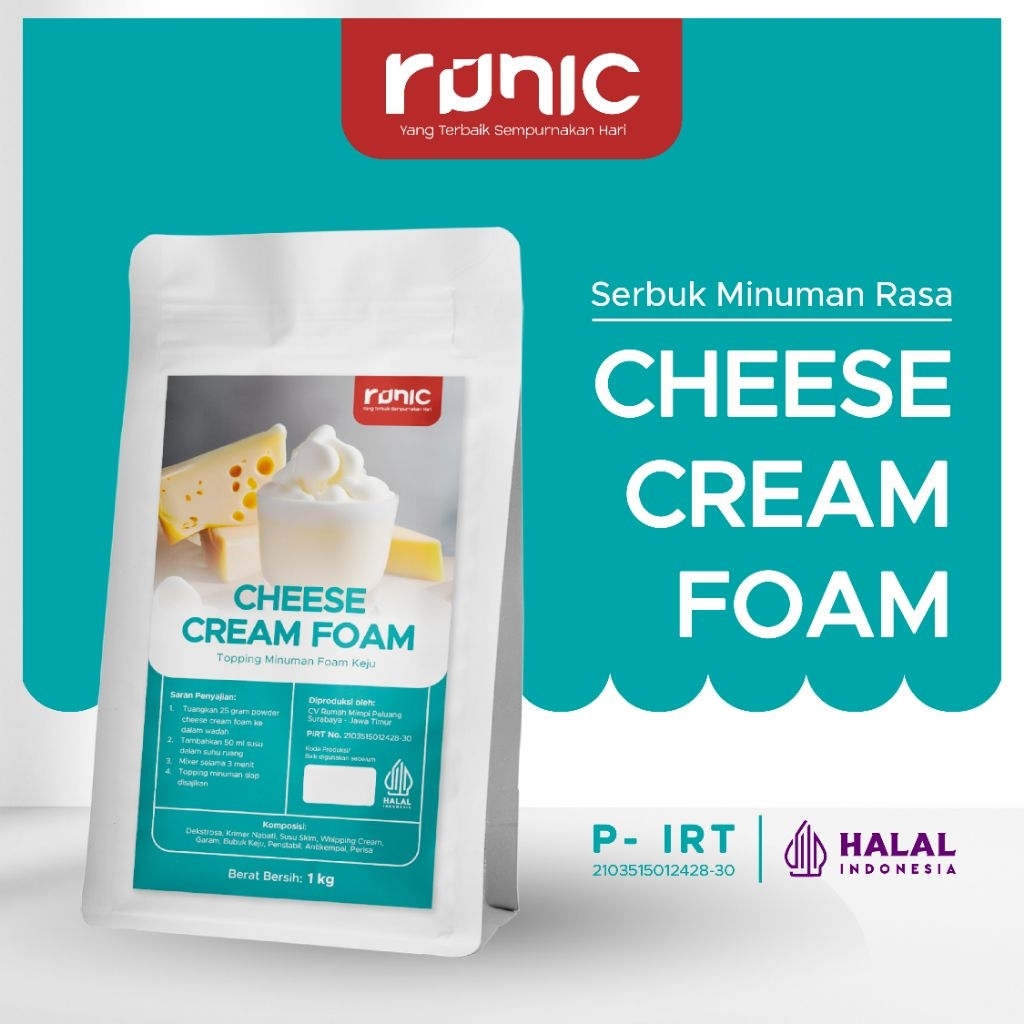 

CHEESE CREAM Topping Minuman RUNIC 1kg - Powder Drink I Rasa Premium