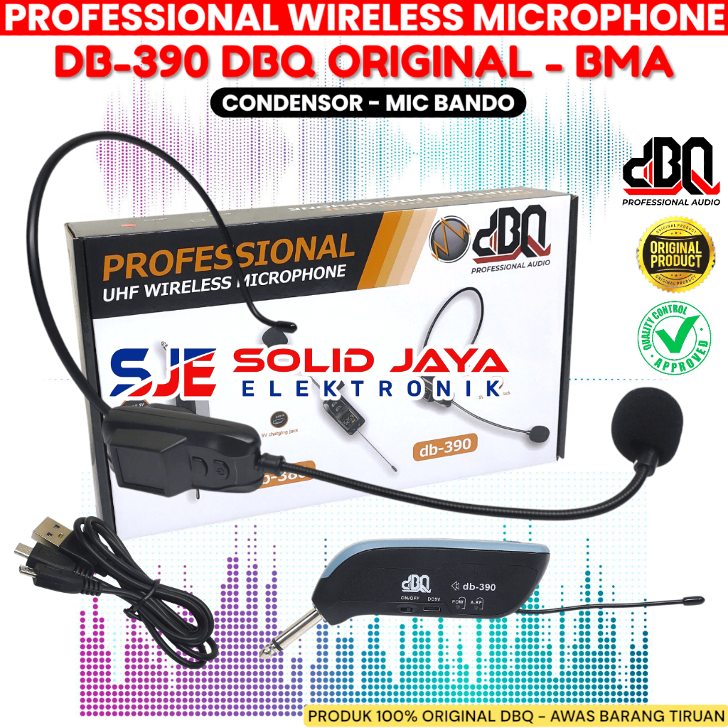 MIC MICROPHONE DBQ DB-390 WIRELESS DBQ390 DBQ-390 BANDO WIRELES CHAS MIK MIKROPON MIKROPONE WIRE