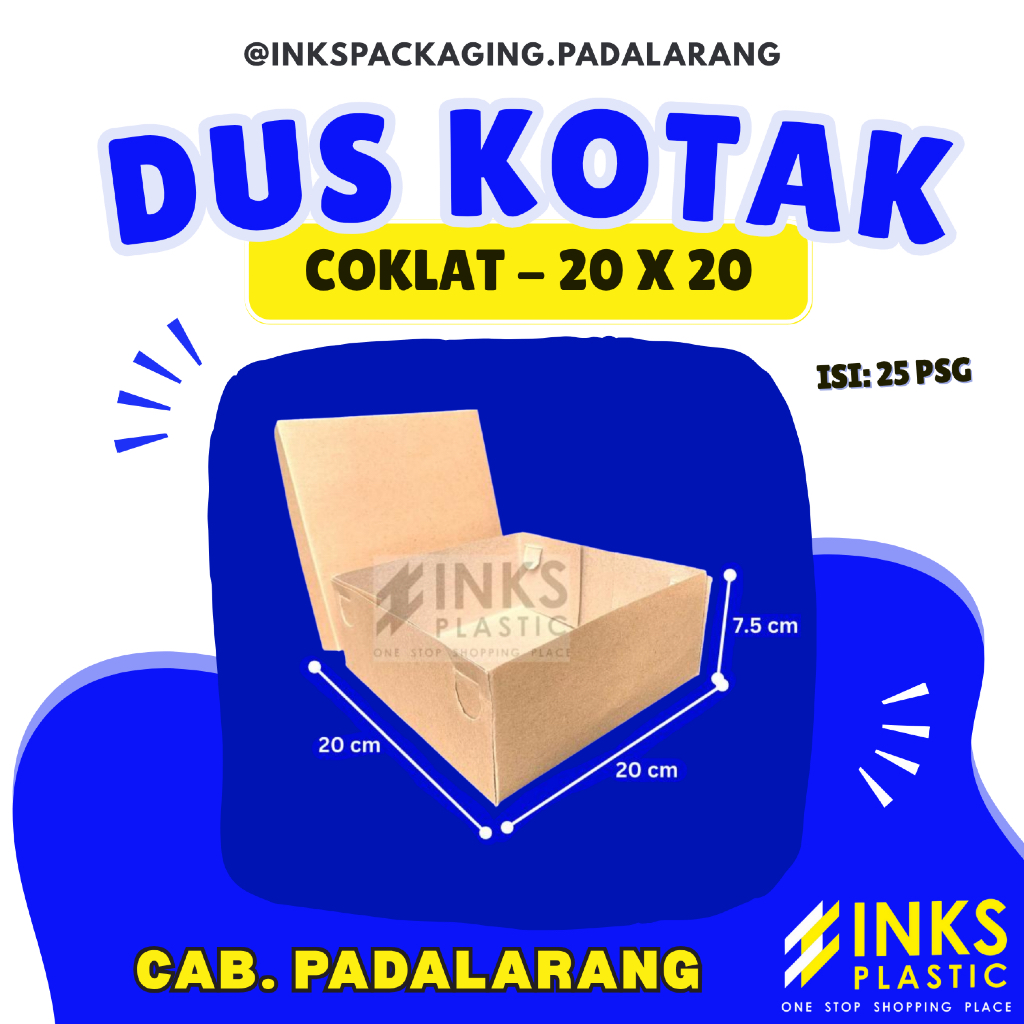 DUS KOTAK COKLAT NASI SNACK 20 X 20