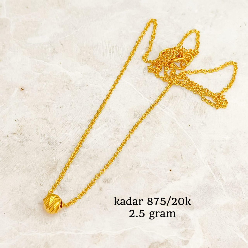 kalung bola simpel elegant kalung merica satu emas asli 20 karat