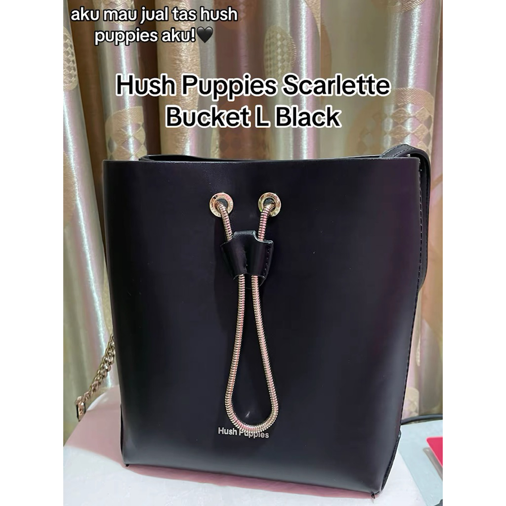 PRELOVED LIKE NEW HUSH PUPPIES Scarlette Bucket Bag in Black NETT makeup kecantikan
