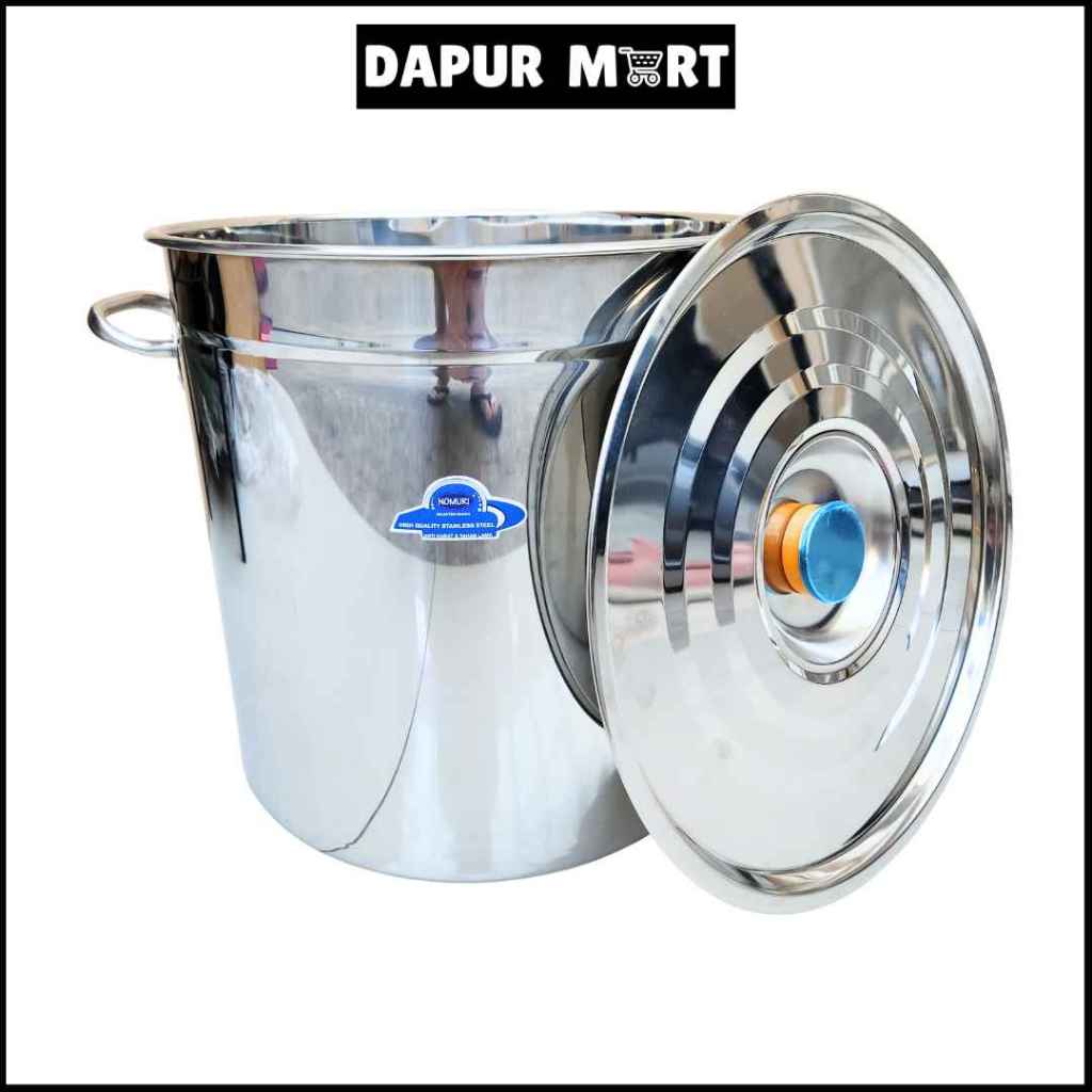 NOMURI Panci JUMBO Stock Pot Nagako Stainless Tebal Premium Tutup | Panci Tong Air Rebus Mie Besar