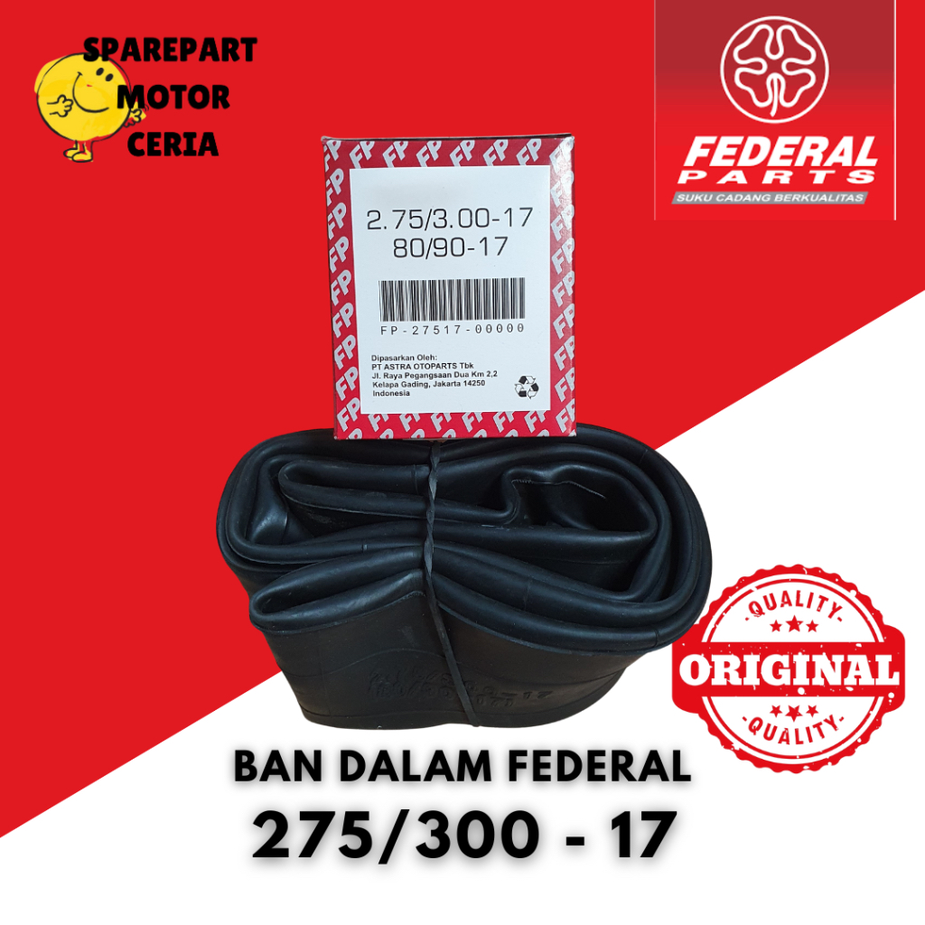 BAN DALAM FEDERAL FP RING 17 | FEDERAL FP TUBE R17 | FP 275/300-17 80/90-17 ORIGINAL