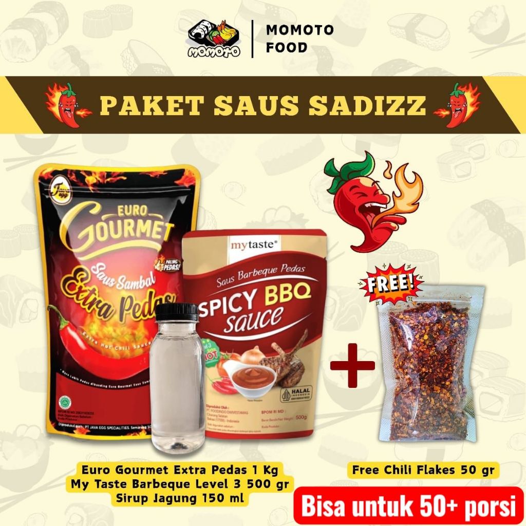 

Paket Saus Sadizz Ayam Celup Fried Chicken Pedas Hot Fire Sadis Murah Gratis Chili Flakes