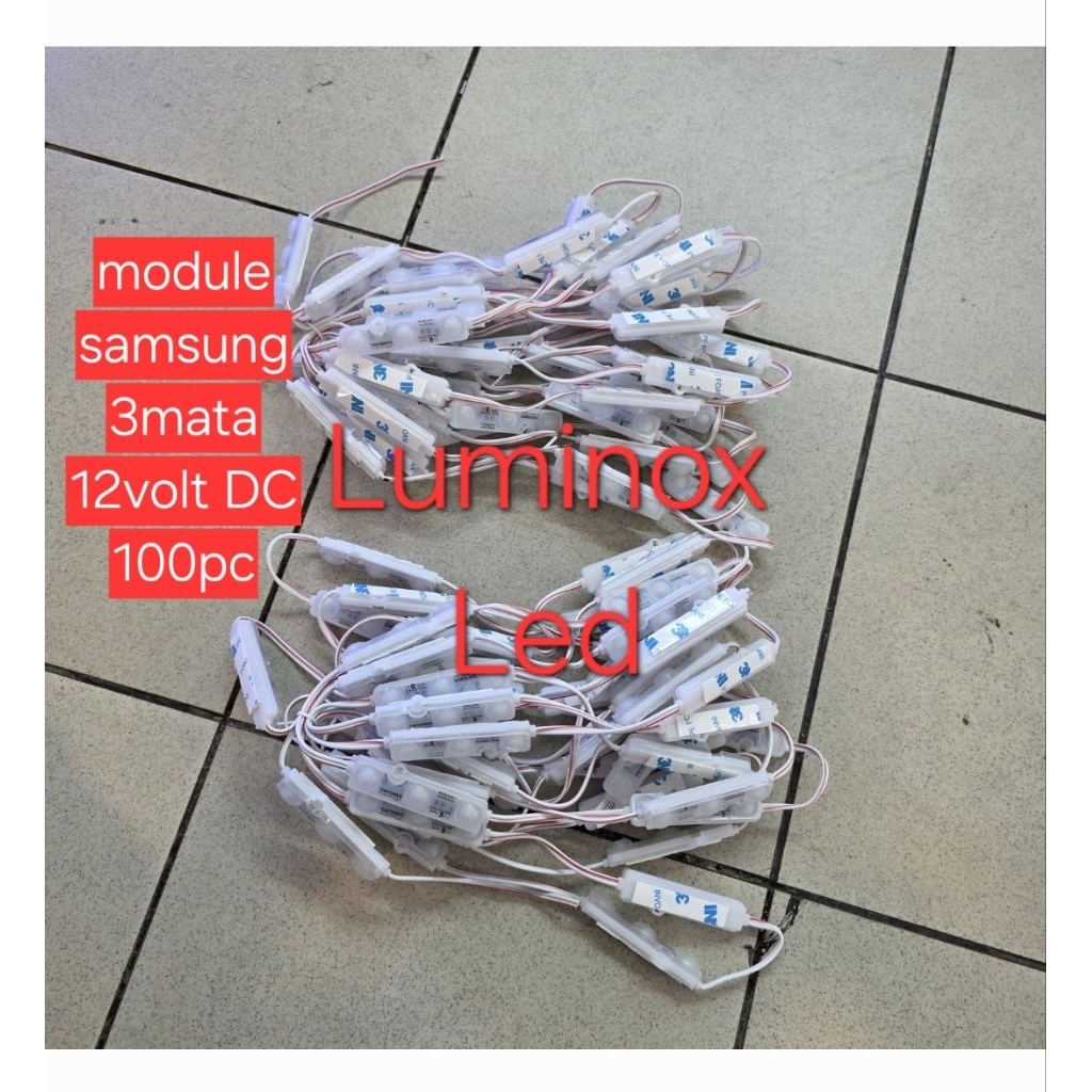 lampu module samsung saso 3mata 3led 12volt dc 1,5w / modul led 3mata dc 12v ip68 putih