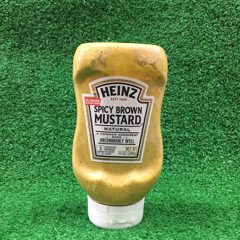 

Heinz Spicy Brown Mustard Natural Condiment Dressing Sauce Saus Mustard 396gr Impor US