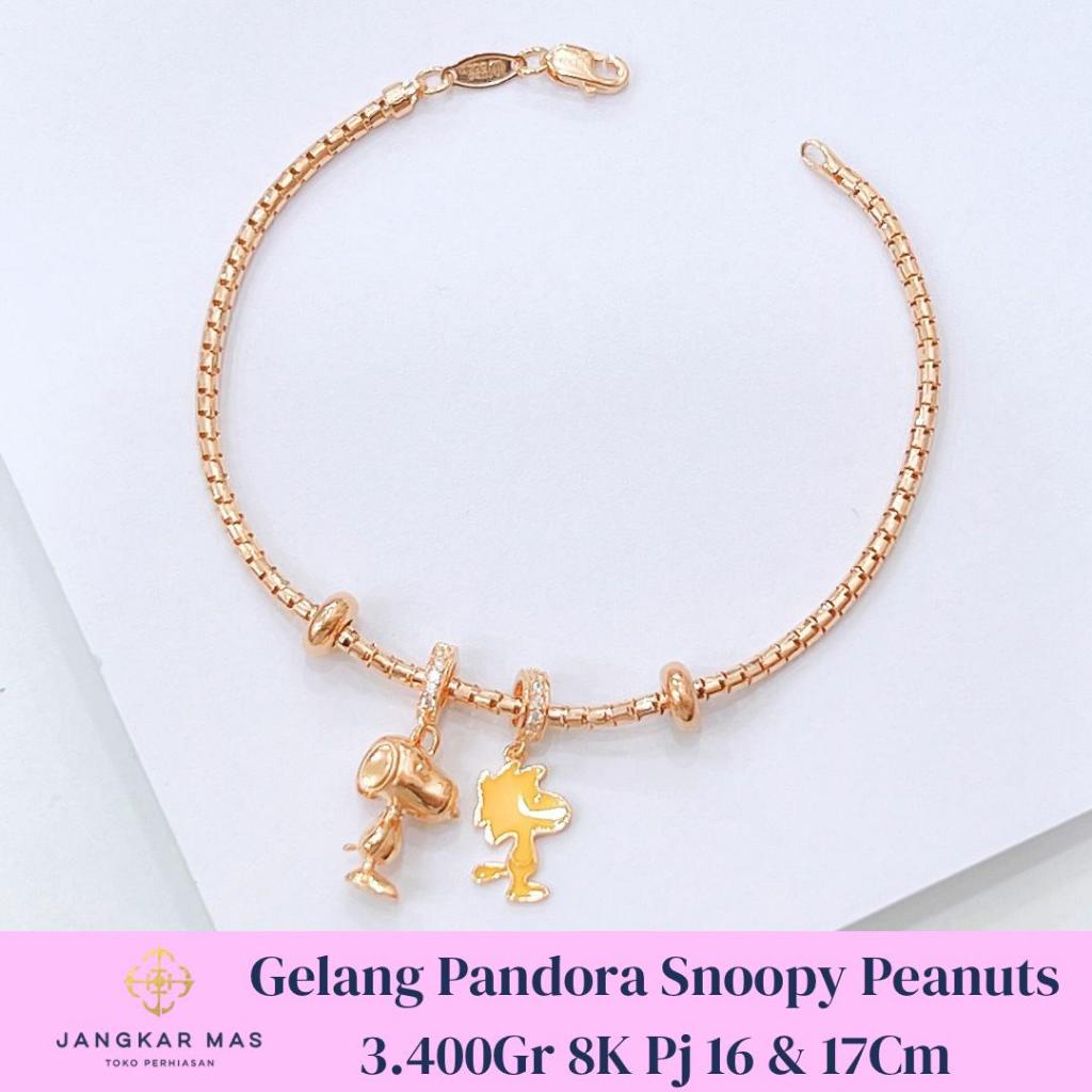 GELANG PANDORA SNOOPY PEANUTS 8K 3.400 GR