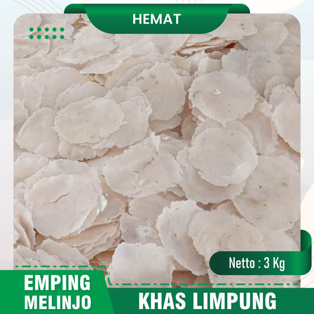 

emping paket 3 kg packing 1 kg melinjo khas Limpung Jawa tengah