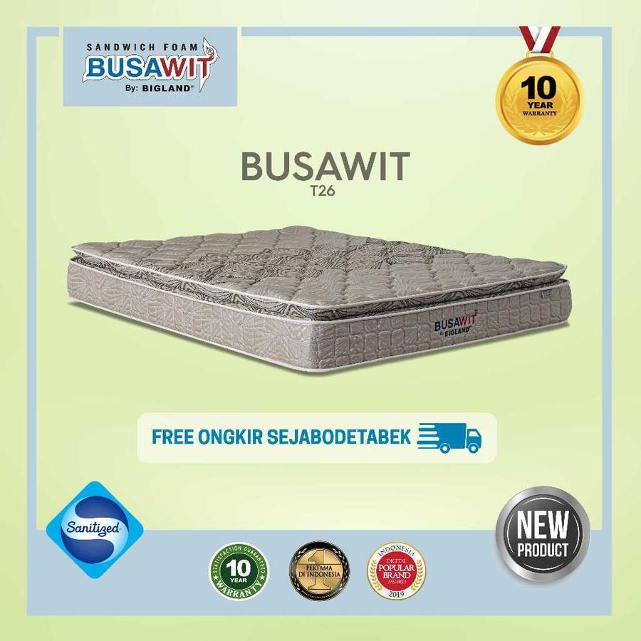 Kasur Busa Busawit Bigland Tebal 26 Pillowtop - Garansi 10 Tahun - Kasur Busa Berkualitas - Ukuran 1