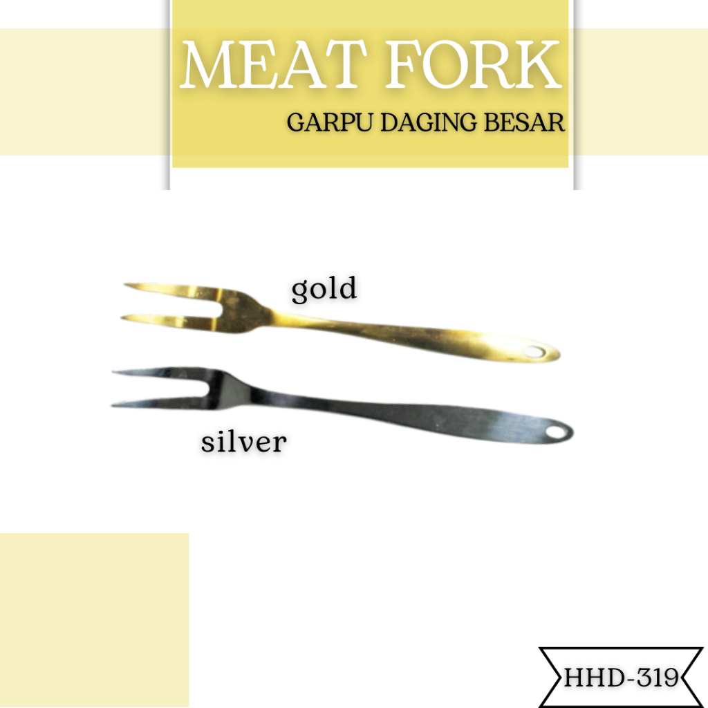 Garpu Besar Daging Stainless Steel Tahan Panas untuk BBQ Outdoor Alat Tusuk Daging Sapi Ayam Kambing