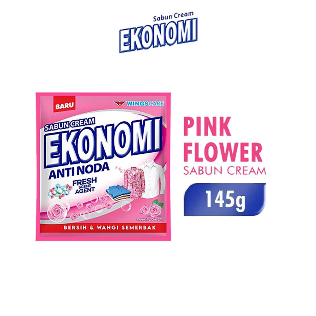 Ekonomi Sabun Cream/Colek Pink Flower 145 gram