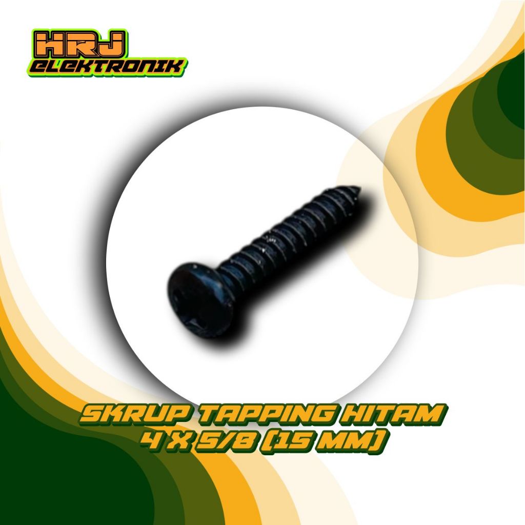 Skrup Tapping  hitam Kepala bulat 4 5/8 100 pcs