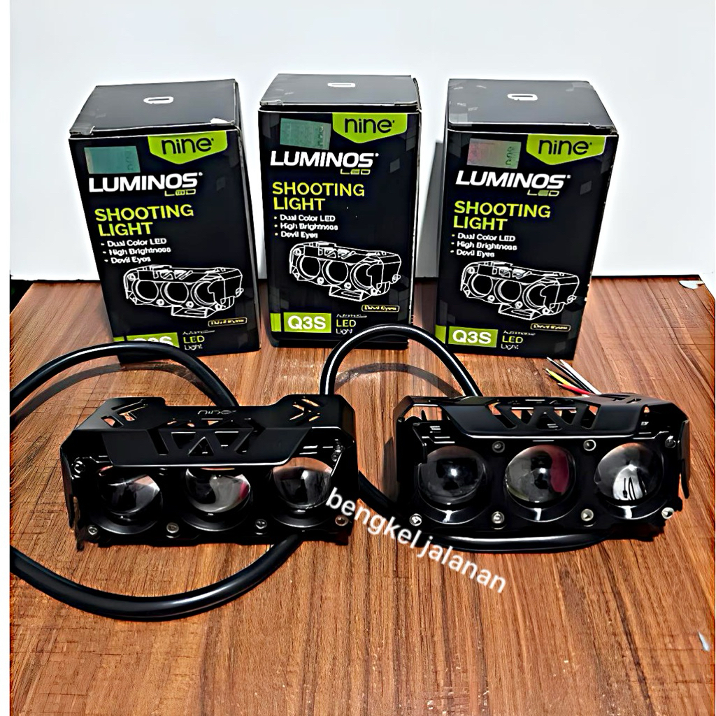 ORIGINAL Luminos SQL3mata Lampu Tembak Sorot Tembus Hujan Motor Mobil 3mata Putih Kuning