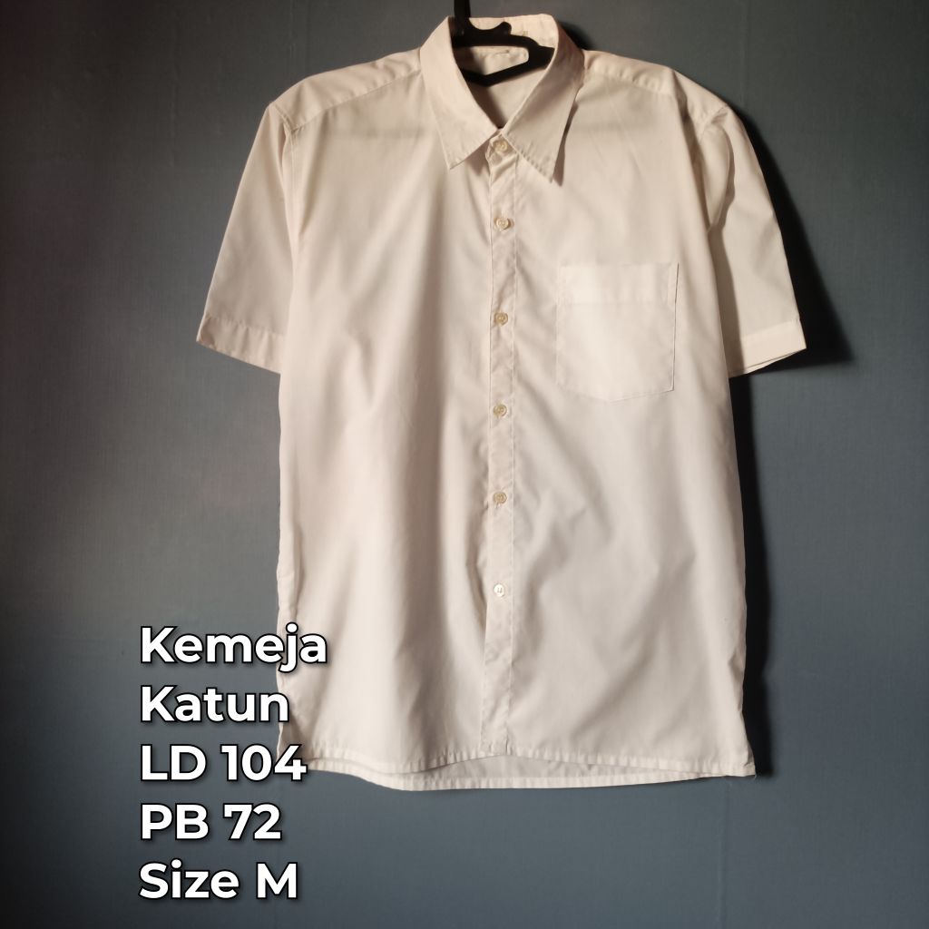 kemeja putih lengan pendek second bekas preloved