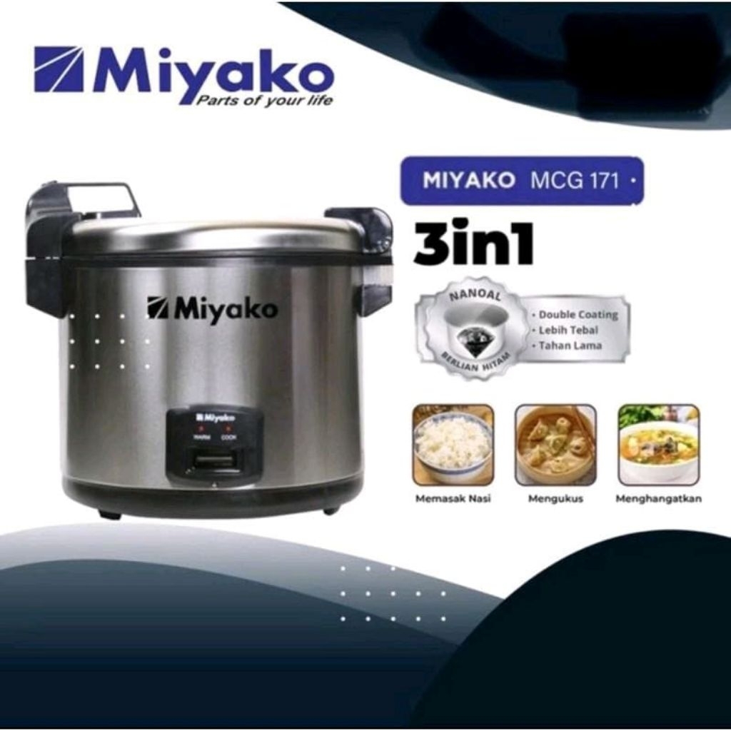 Miyako Mcg 171 Rice Cooker Penanak Nasi Besar Miyako Mcg171 Magic com 6 Liter Miyako Mcg 171